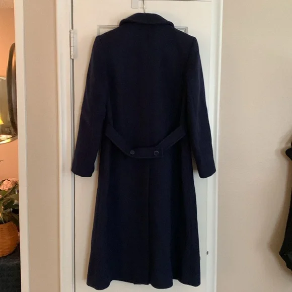 Ladies navy blue Pendleton 100% pure virgin wool coat - Picture 3 of 5